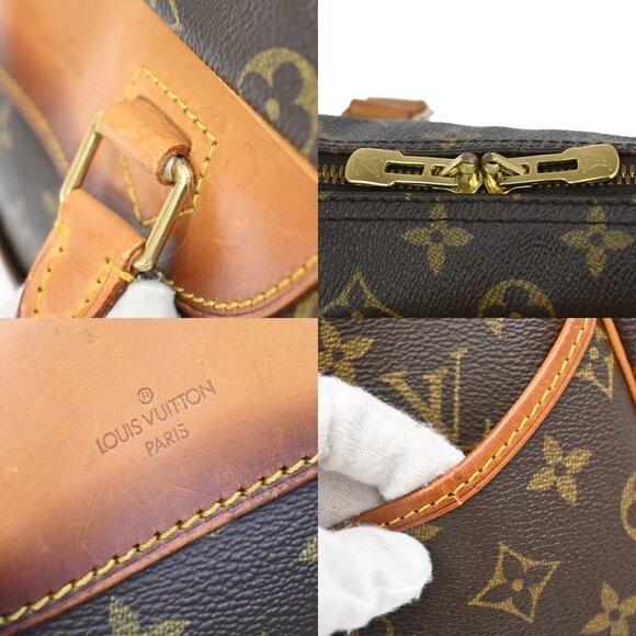 LOUIS VUITTON LV Logo Deauville Hand Bag Monogram Leather Brown M47270 30FC110 - Picture 9 of 15